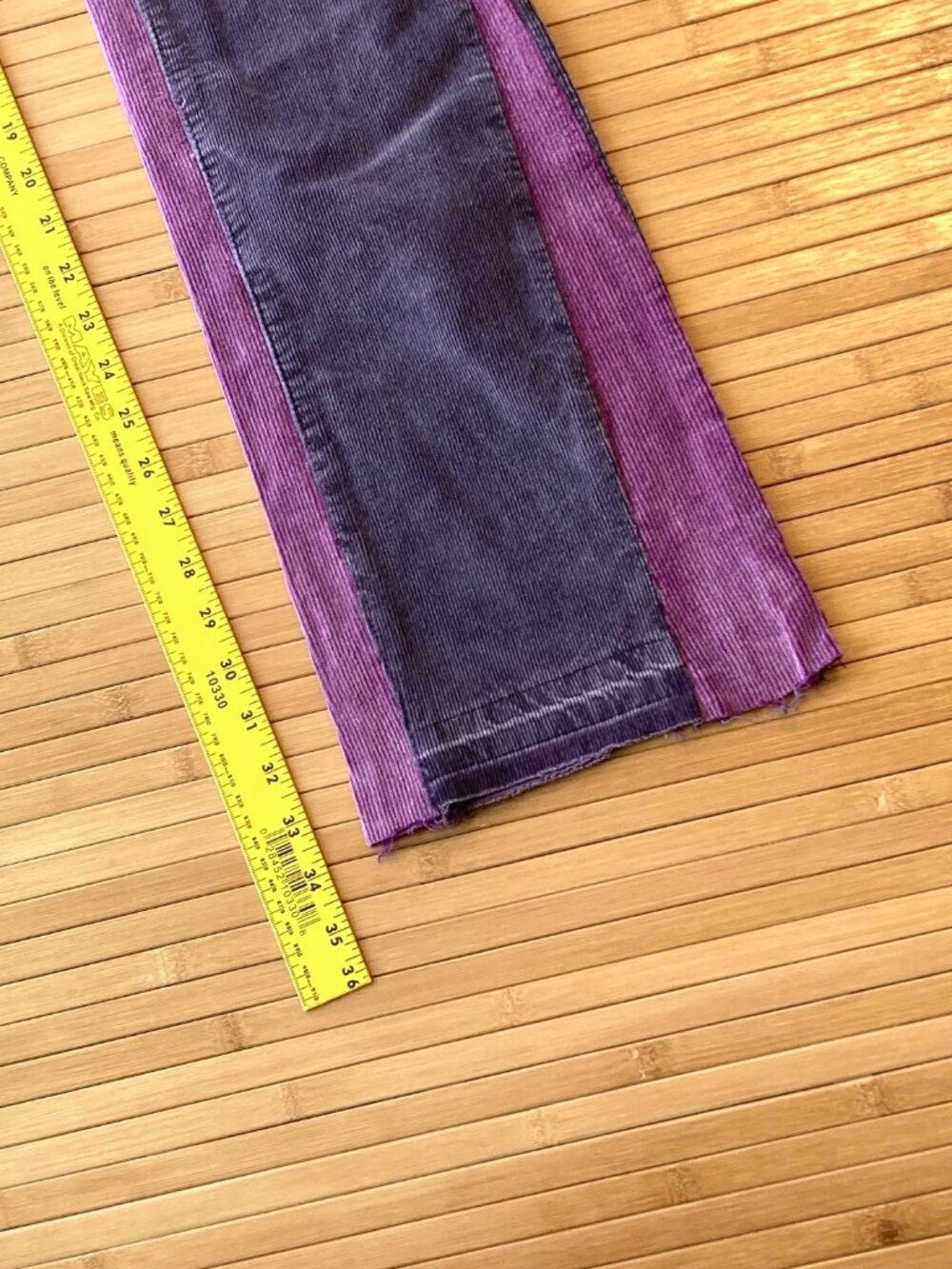 MNML B428 Corduroy Flare Pants Button Fly Mens 32 Purple Two Tone NWT - Picture 10 of 14
